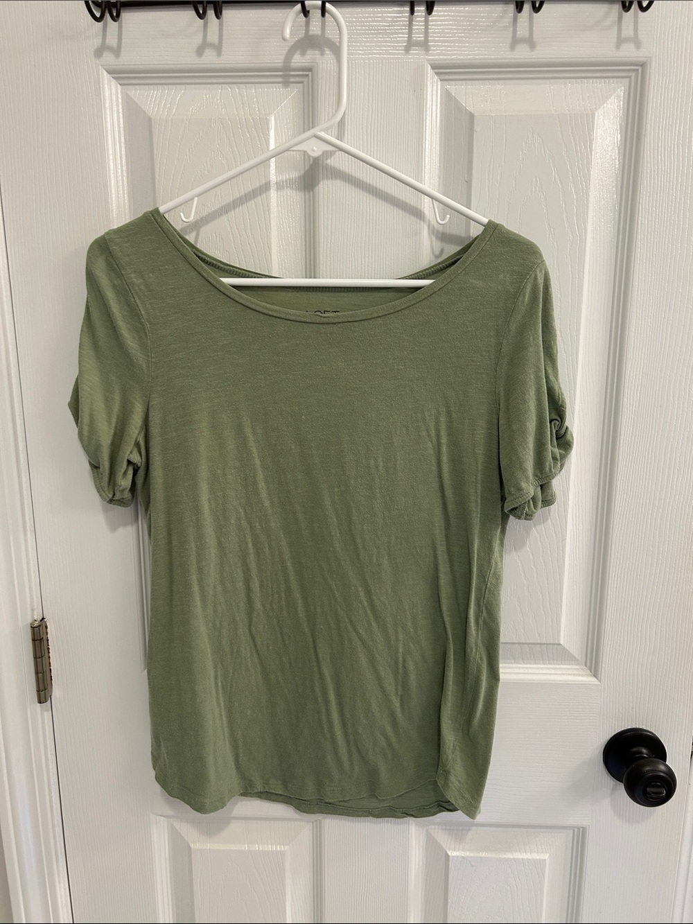 Loft Lightweight Olive Green Women's Short Sleeve Top